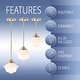preview thumbnail 31 of 66, Cleo Adjustable Drop Metal/Glass LED Pendant, by JONATHAN Y