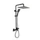 preview thumbnail 25 of 27, Zen, Thermostatic Exposed Shower Pipe System, Square 10"x10" Rain Shower Head, 3 Functions Hand Shower and Tub Spout, 2.5 Gpm. Matte Black