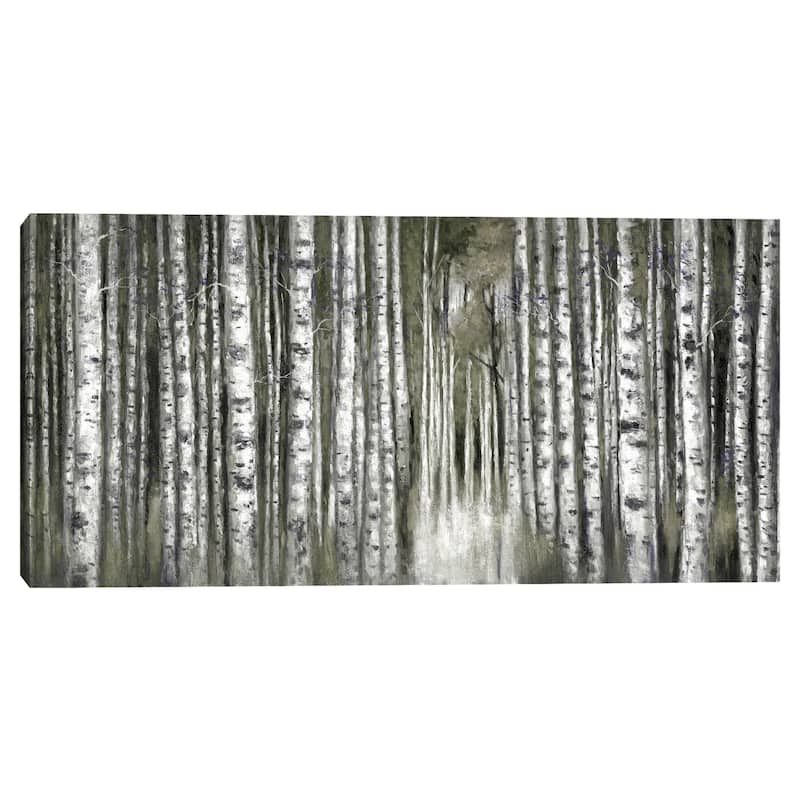 Birch Moment Grey Canvas Art Print