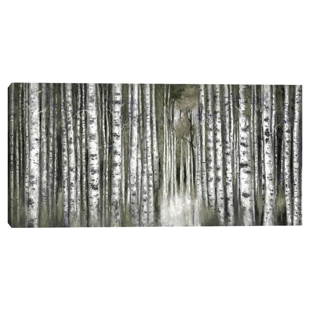 Birch Moment Grey Canvas Art Print