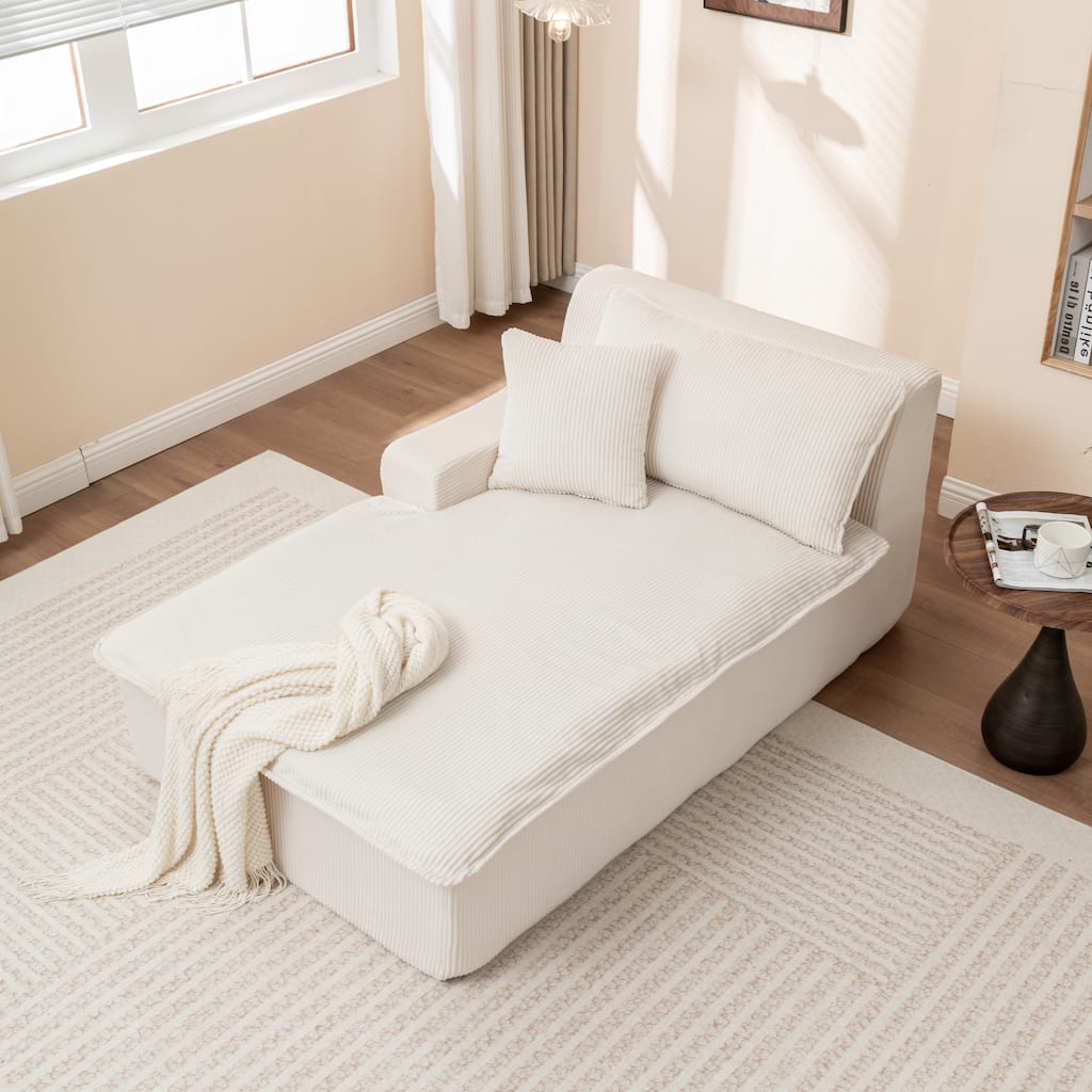 Right/Left Chaise Lounge Sofa Bed - No Assembly, Oversized Sleeper Chair - Living Room, Movie Room, Bedroom