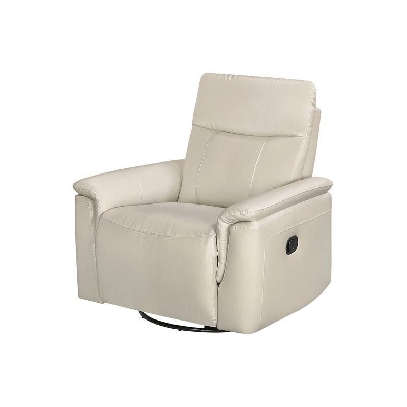 Jen Manual Swivel Glider Reclining Chair, Taupe Top Grain Leather
