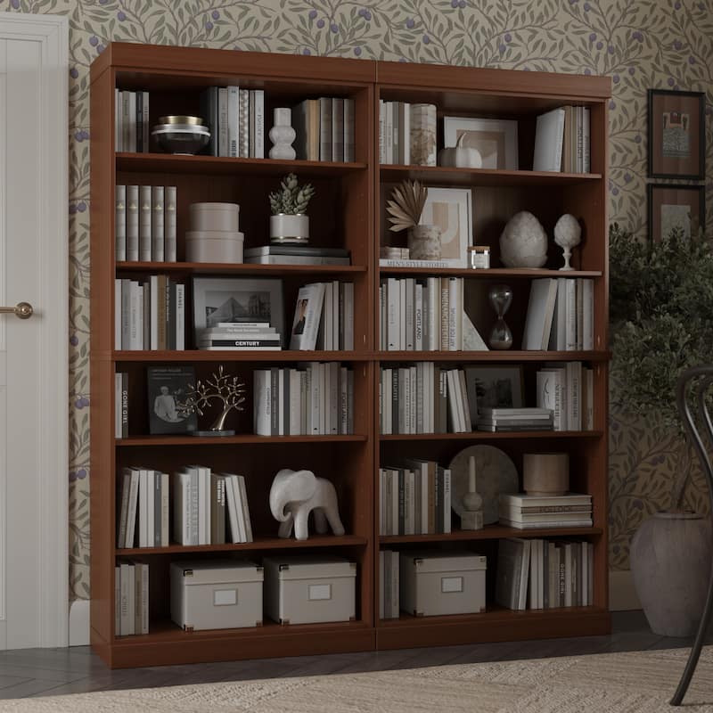 Palace Imports 100% Solid Wood 12-Shelf Bookcase, Adjustable Shelves, 64" Wide, 71.5" Tall - Mocha
