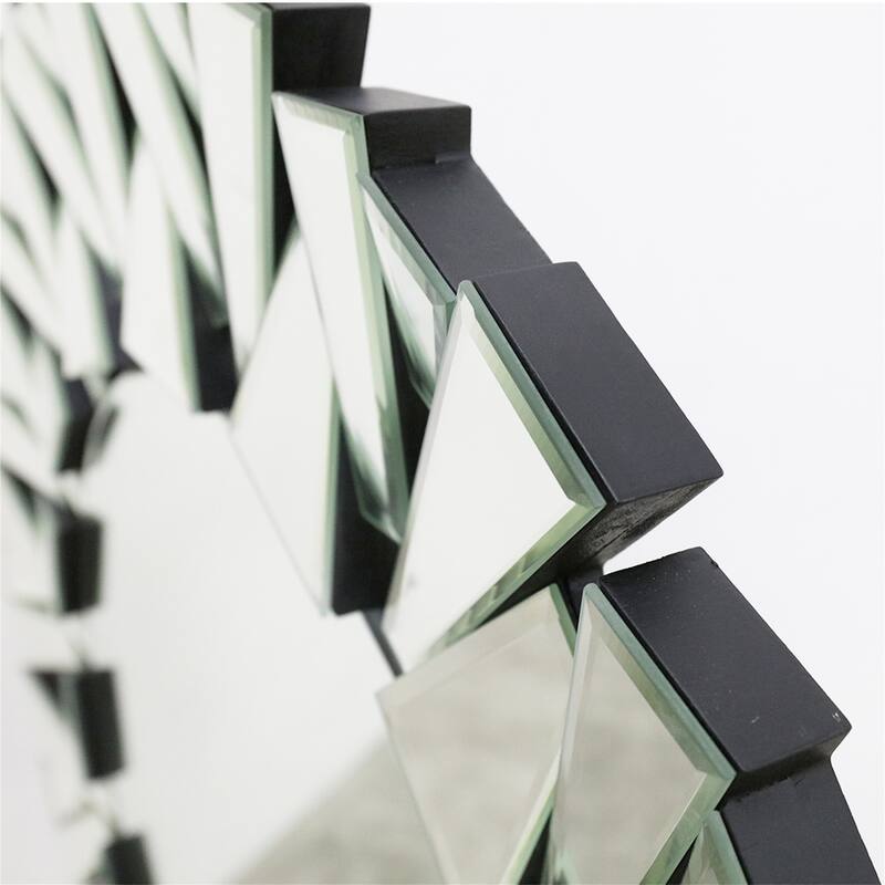 31.5'' Vanity Silver Glass Mirror Sunburst Wall Mounted for Home Decor