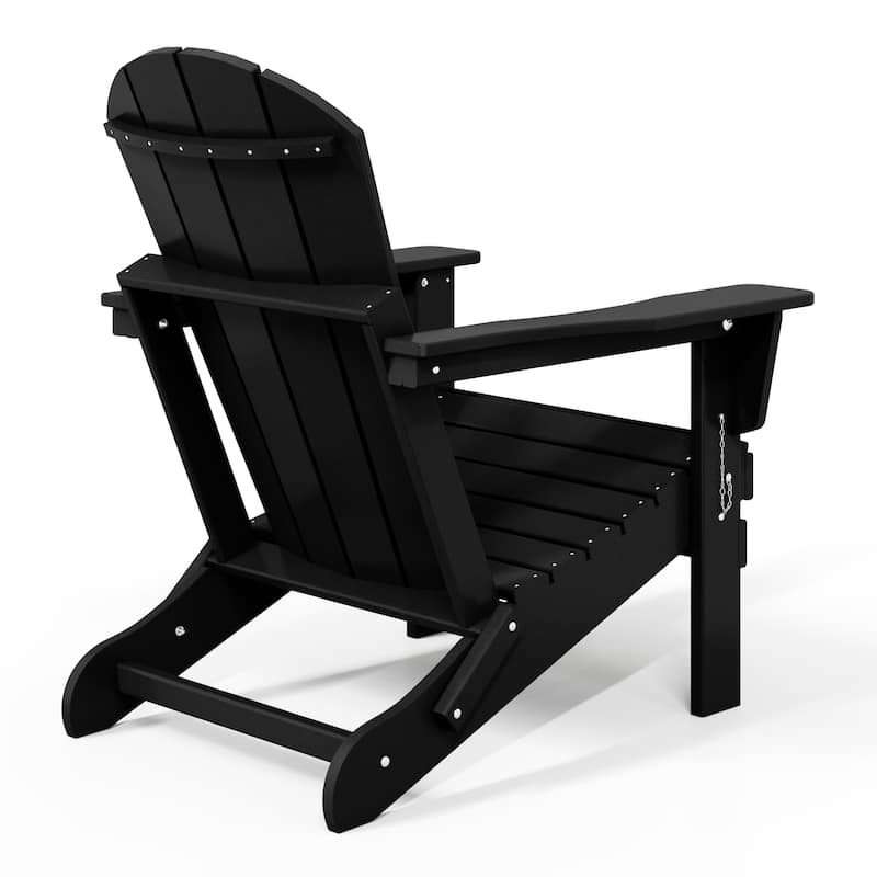 Polytrends Laguna Weather Resistant Outdoor Patio Folding Adirondack Chairs (Set of 4)