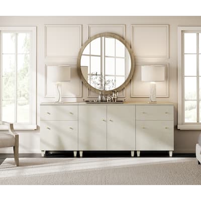 Wood Dresser with 2 Drawers and 3 Cabinets for Bedroom, 83" Wide