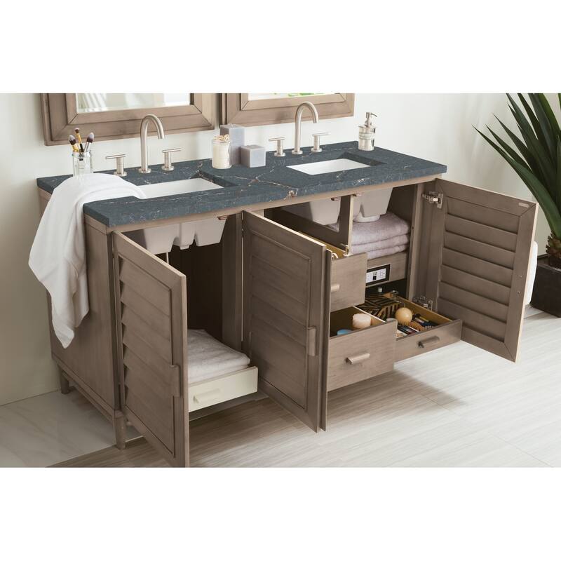 James Martin Vanities 620-V60D-FPBL Portland 60" Free Standing Double