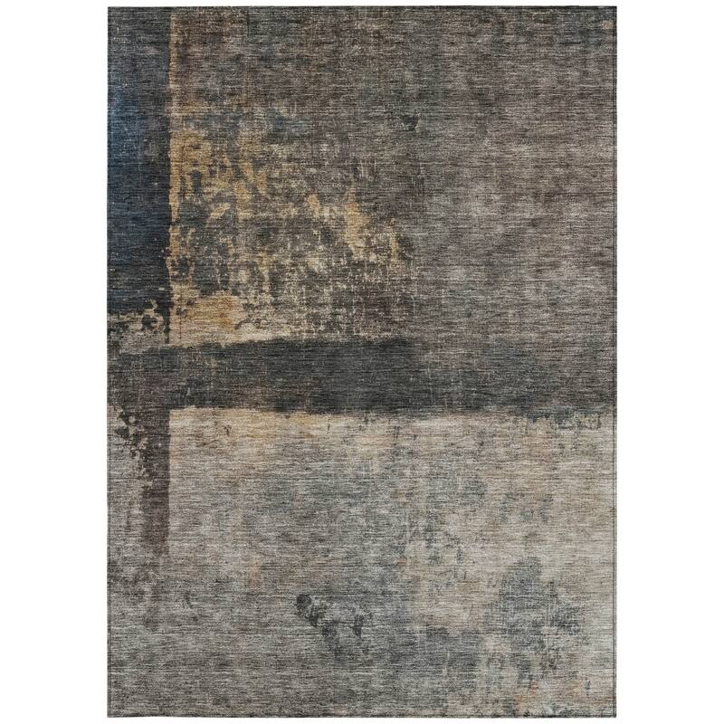 HomeRoots Abstract Transitional Rectangle Outdoor Rug