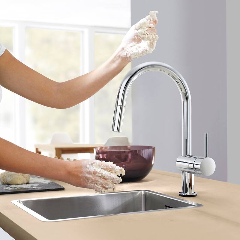Grohe Minta 1.75 GPM Single Hole Pull Down Kitchen Faucet with On/Off