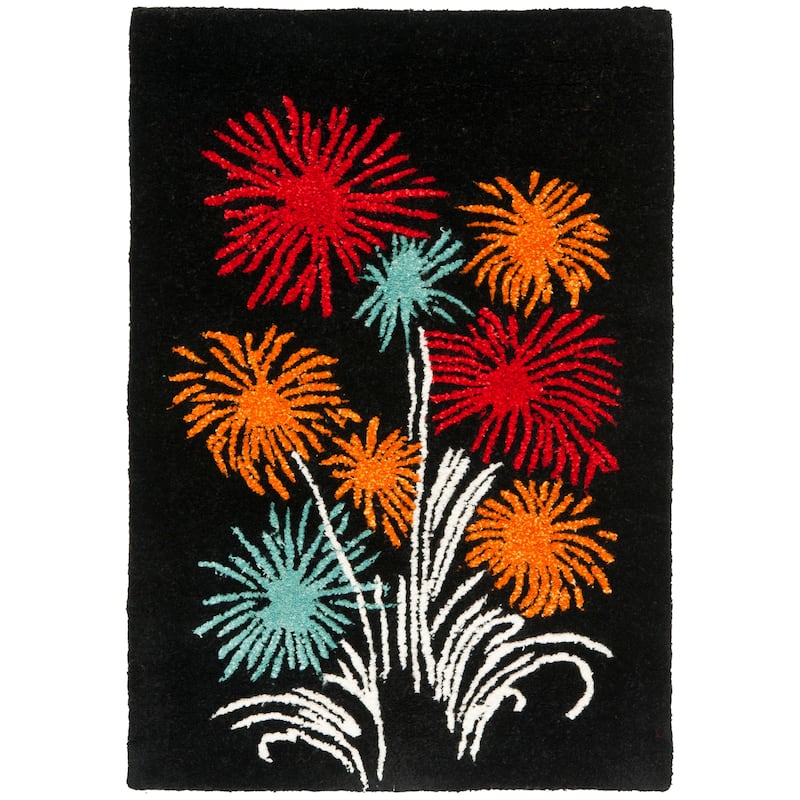 SAFAVIEH Handmade Soho Jazmin Jubilee N.Z. Wool Rug - 2' x 3' - Black/Multi