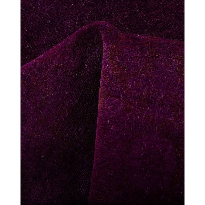 Overton Hand Knotted Wool Vintage Inspired Modern Contemporary Overdyed Purple Runner Rug - 2' 7" x 24' 1"