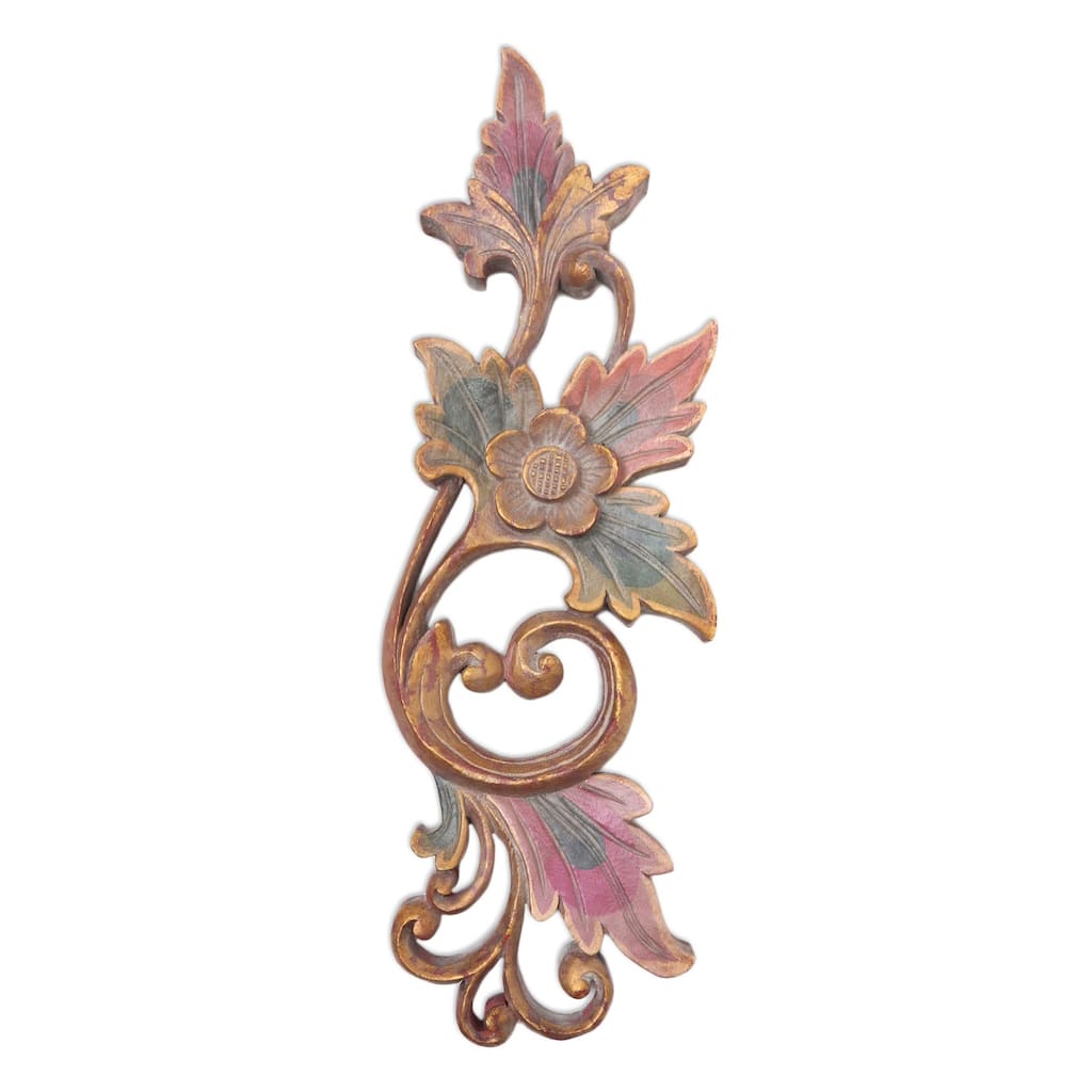 Novica Handmade Lily Of The Valley Wood Relief Panel