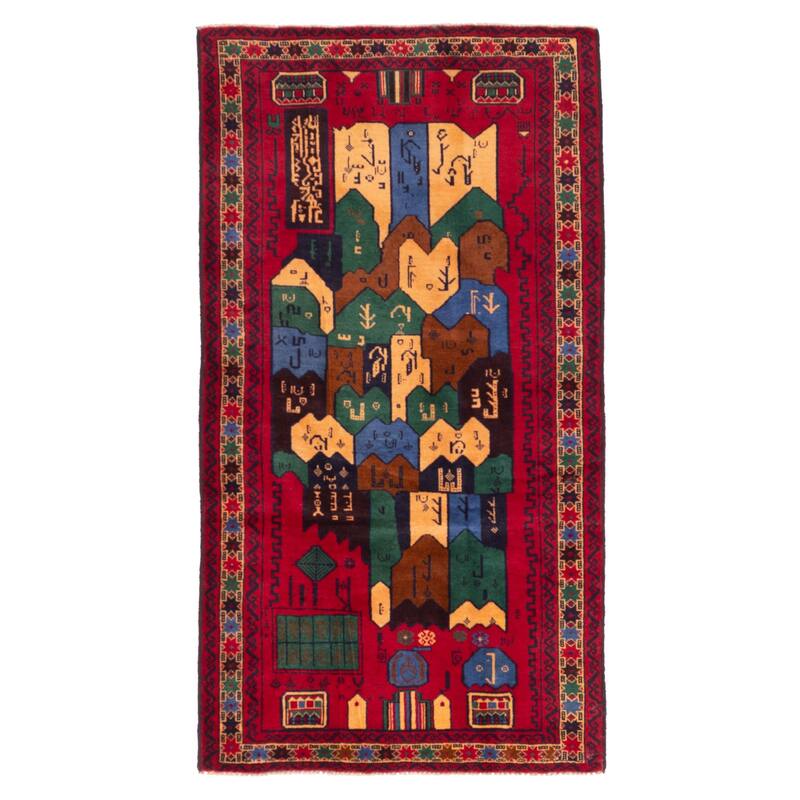 ECARPETGALLERY Hand-knotted Teimani Red Wool Rug - 3'5 x 6'6