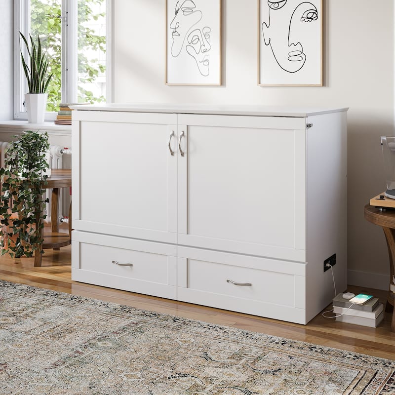 Hamilton Murphy Bed Chest with Mattress and Storage Drawer
