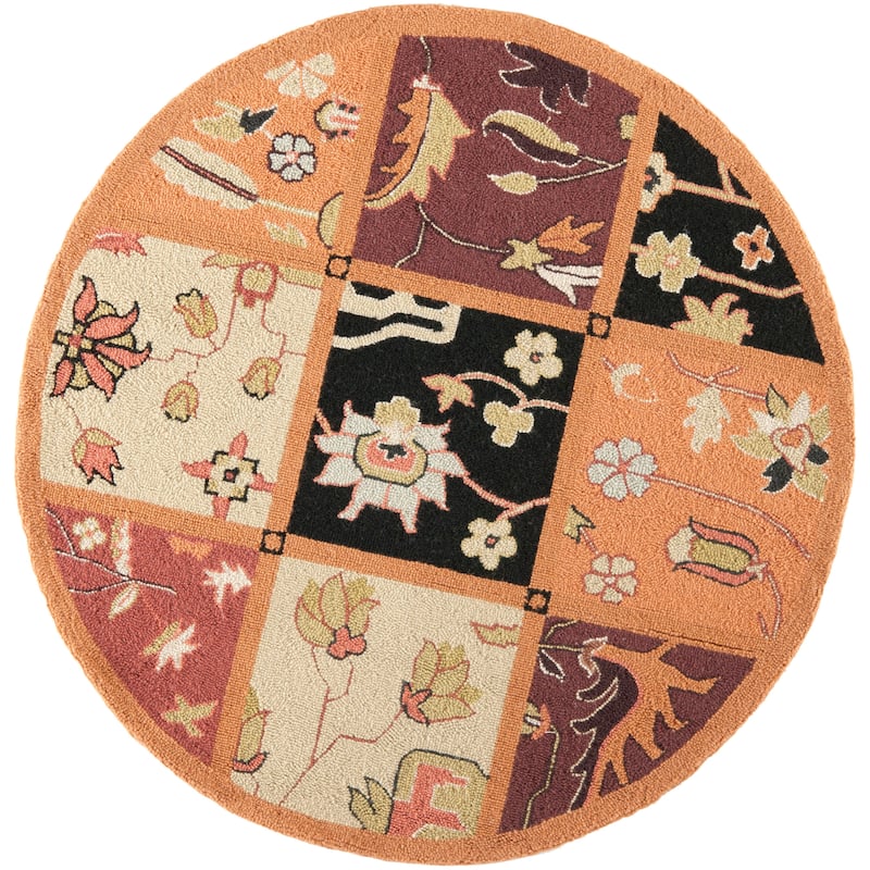 SAFAVIEH Handmade Chelsea Saniye French Country Wool Rug - 5'6" Round - Rust