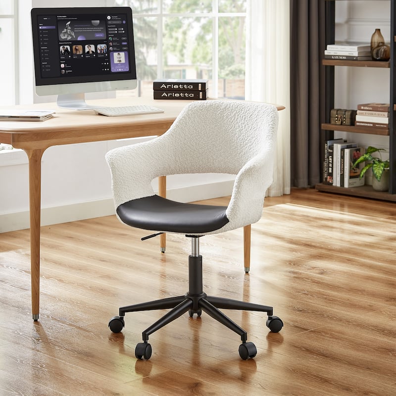 Art Leon Adjustable and Swivel Home Office Desk Chair - Black and White