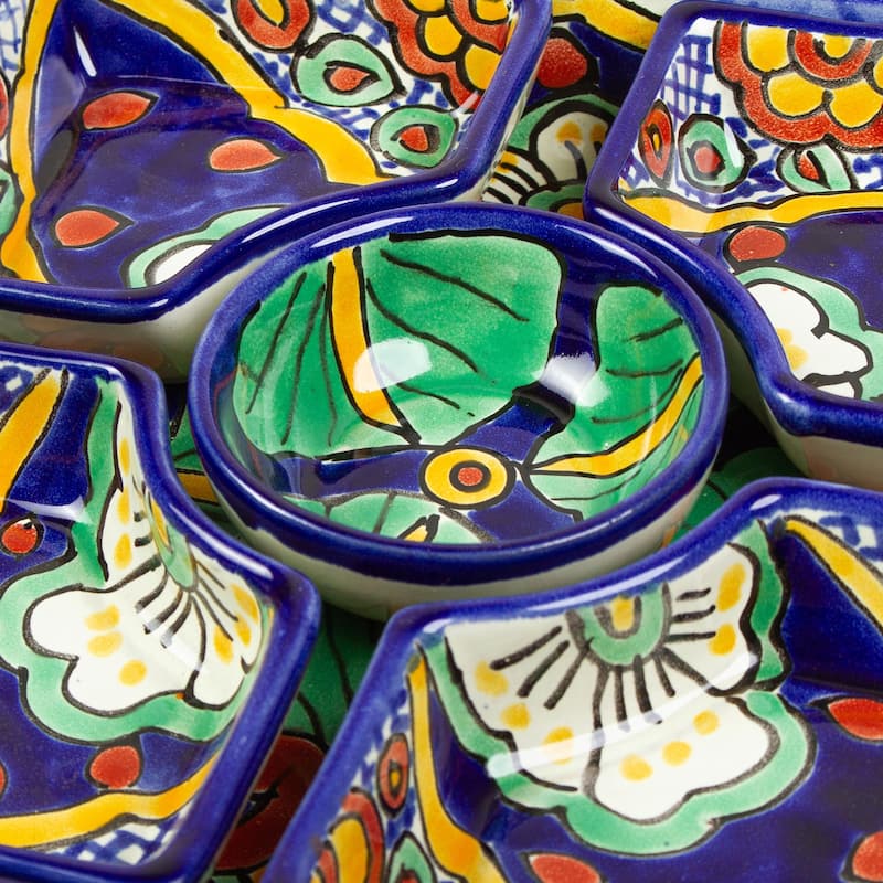 Novica Handmade Hidalgo Square Ceramic Appetizer Platter