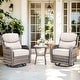 preview thumbnail 21 of 187, Outdoor Patio Sofa Swivel Chair with 6-Inch Thick Cushions Set 3PCS Swivel Chair w/ Table - Grey Wicker Beige Cushion