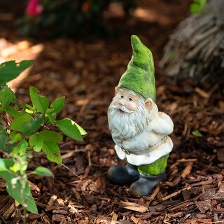 Gnome Folding Hands Looking Up Garden Statue