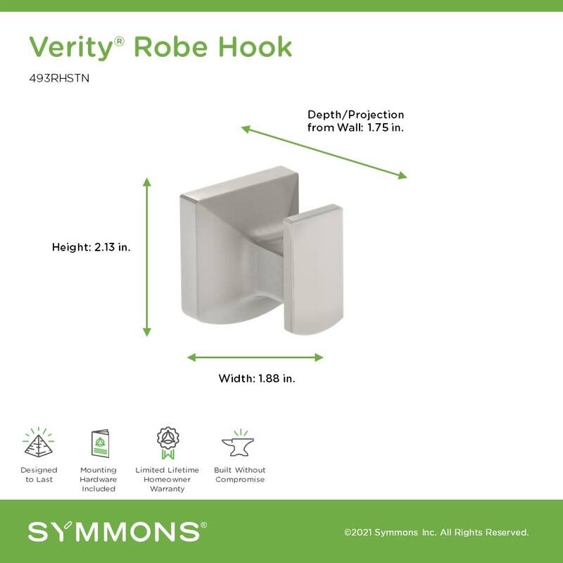 Symmons 493RH Verity Single Hook Robe Hook
