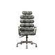 preview thumbnail 3 of 17, Vintage Black Top Grain Leather High Back Office Chair with Height Adjustment and Swivel Function, Wheels 360° Swivel