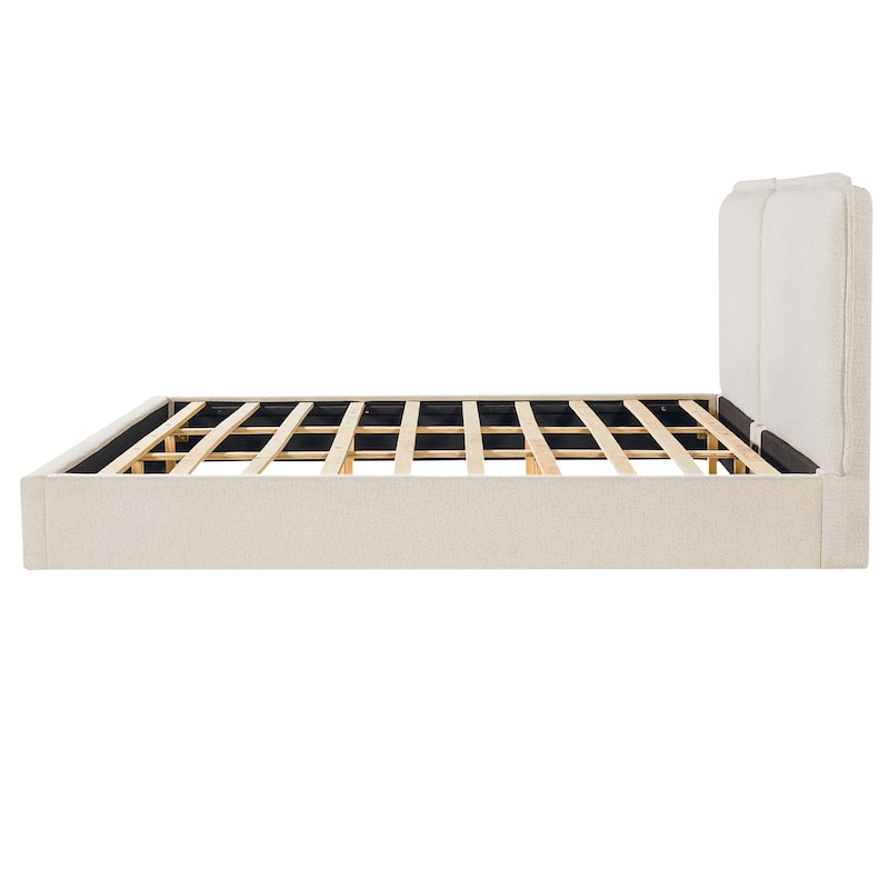 Christopher Knight Home - Modern Upholstered Bed with Double - Pillow Headboard