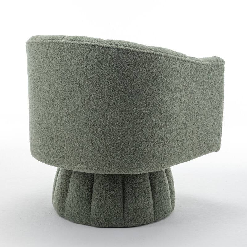 SEYNAR Modern Glam Velvet Upholstered Round Swivel Accent Barrel Chair