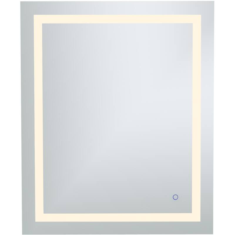 Elegant Lighting Helios 36" x 30" Rectangular Frameless Wall Mounted - Silver