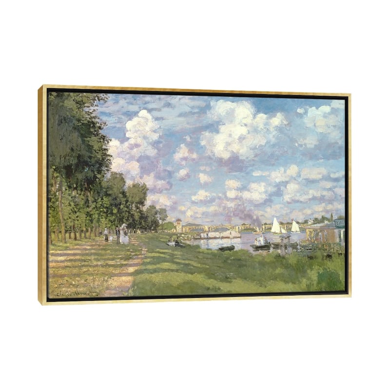 iCanvas "The Marina at Argenteuil, 1872 " by Claude Monet Framed Canvas Print - Gold - 18x26