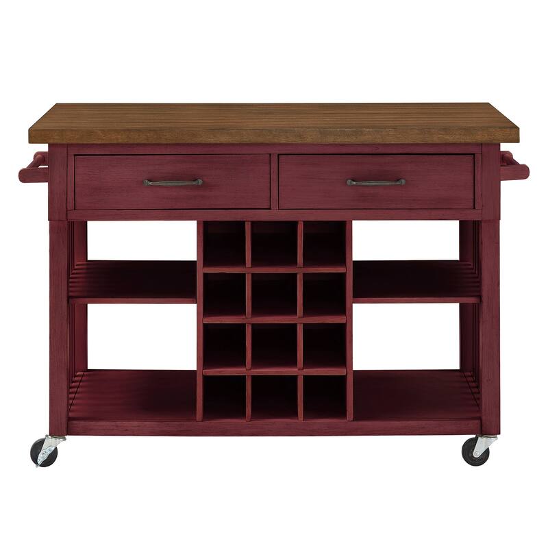 Eleanor Kitchen Island with Wine Rack by iNSPIRE Q Classic