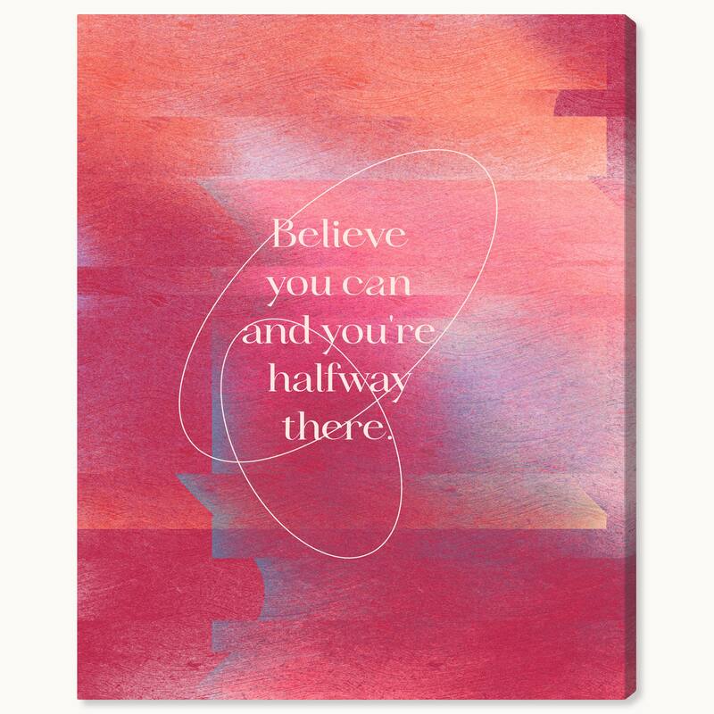 Wynwood Studio Canvas Typography and Quotes Believe you are Pink Modern & Contemporary Wall Art Canvas Print