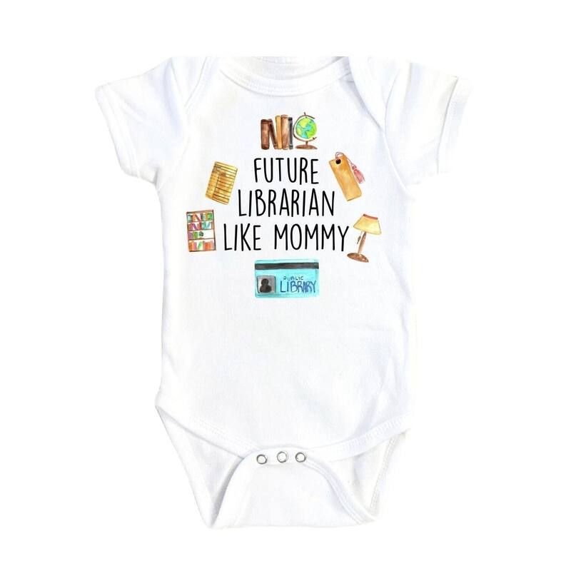 Librarian Mommy - Baby Boy Girl Clothes Infant Bodysuit Funny Cute Newborn - Natural - 0-3M