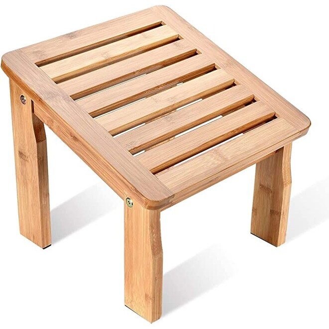 Toilettree products deluxe wooden bamboo shower store seat bench with underneath storage shelf