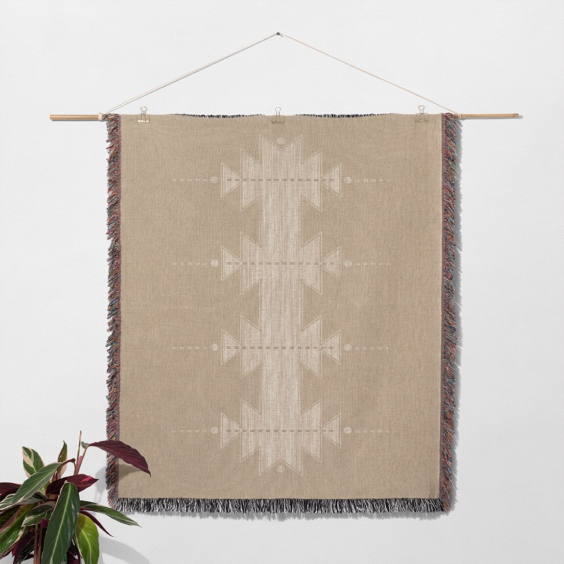 MESA CHAMOIS Soft Woven Fringed Throw Blanket By Kavka Designs  -image