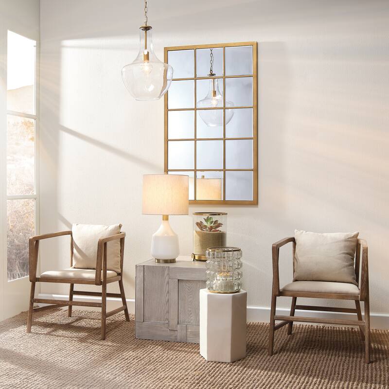 Alden Decor Riley Slatted Wood Arm Chair