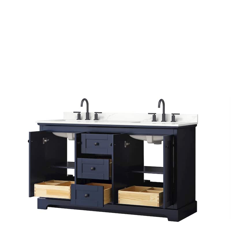 Avery 60-inch Double Vanity, Quartz Top