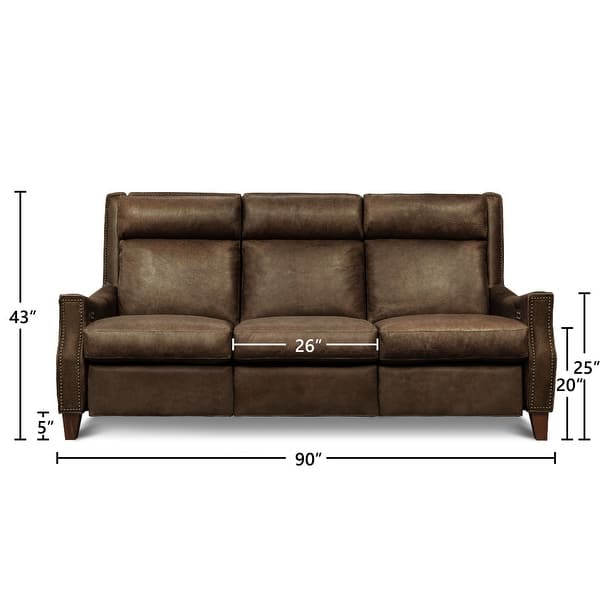 Davinci Leather 3-Piece Power Reclining Sofa w/ Nailhead Accents