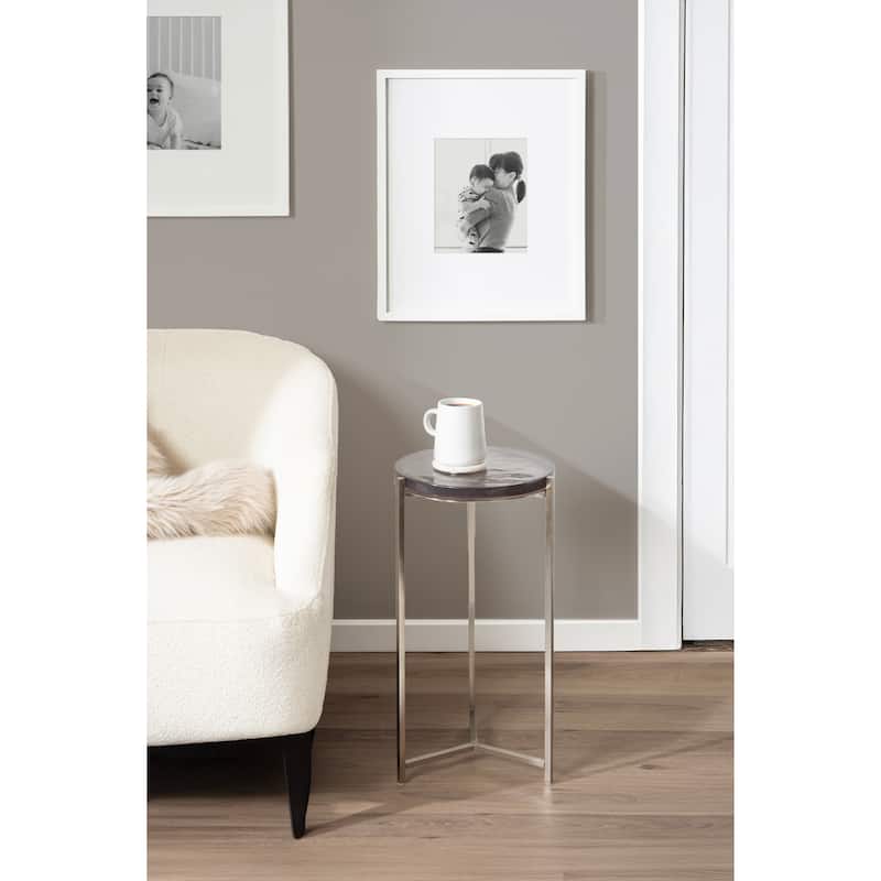 Kate and Laurel Aguilar Glass and Metal Side Table