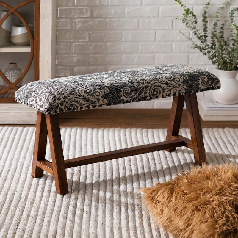 Yijun Black Boho Cotton Bench
