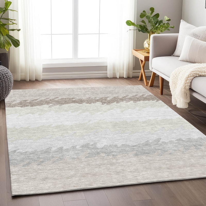 Premium Washable Super Soft Modern Ombre Mayfield Rug - Ivory - 8' x 10' - Rectangle