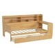 preview thumbnail 21 of 34, Twin Size Wooden Daybed Platform Bed with Recessed Desk Storage Shelves and 2 Drawers Under Bed for Compact Spaces, Bedroom