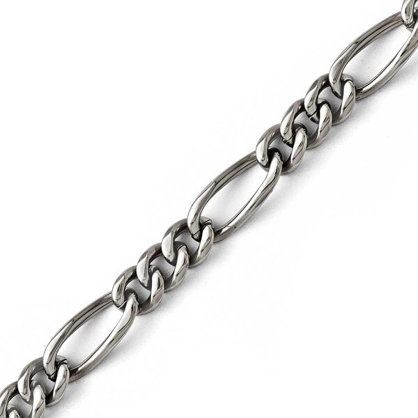Chisel Titanium Polished Figaro Link Bracelet