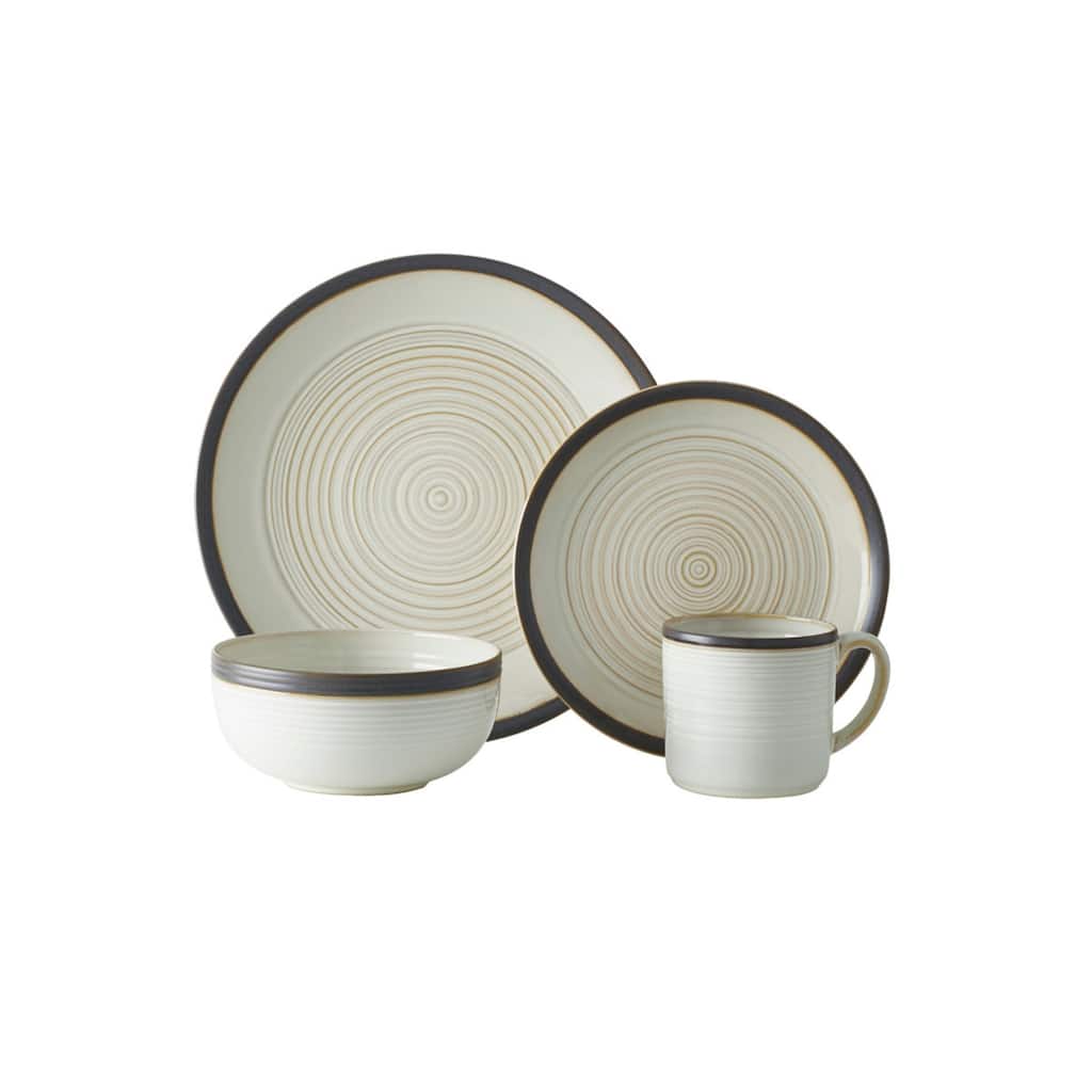 Mikasa Lara 16 Piece Dinnerware Set - 10.5" plates, 8.25" plates, 6" bowls, 13 Oz mugs