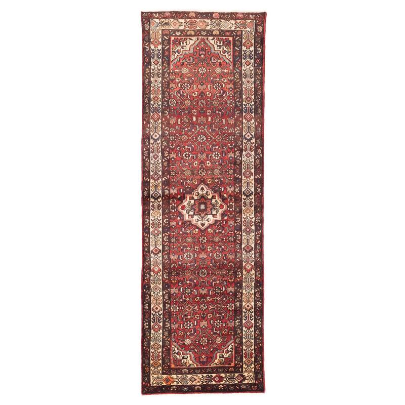 ECARPETGALLERY Hand-knotted Andelz Red Wool Rug - 3'2 x 10'0