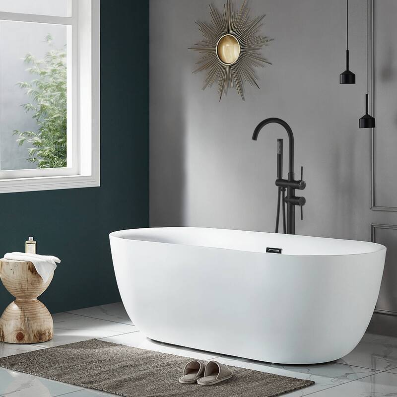 OS01020 Single Handle Floor Mounted Gooseneck Freestanding Tub Filler