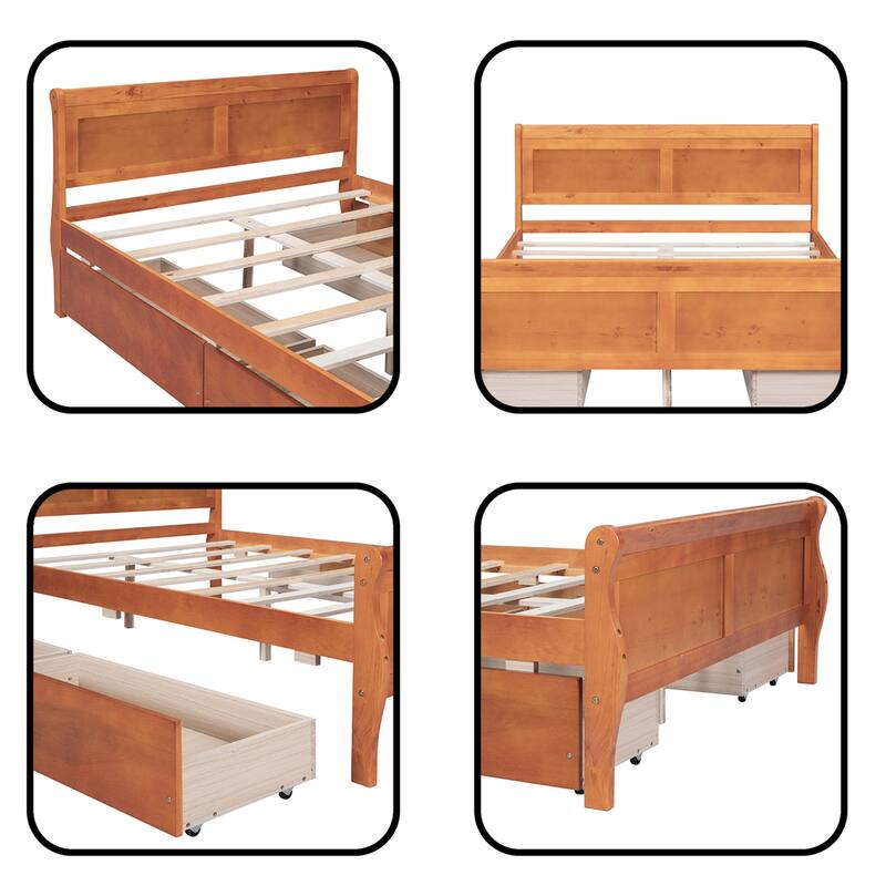 Full Size Wood Platform Bed