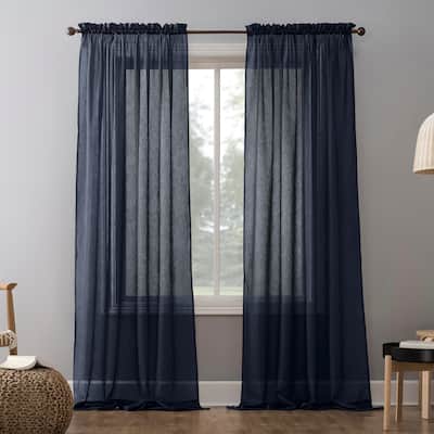 No. 918 Erica Crushed Voile Sheer Rod Pocket 1-Piece Curtain Panel, Single Panel
