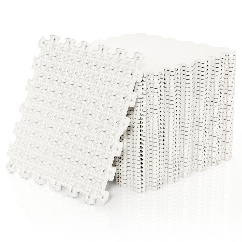 Gymax 30 Pack Hockey Flooring Tiles Dryland Synthetic Ice Tiles for