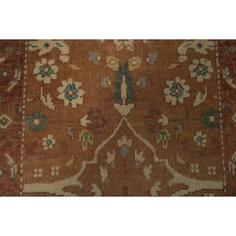 Hand Knotted Oriental 100% Wool Carpet Traditional All-Over Brown Ziegler Area Rug - 3' 11'' X 2' 0''