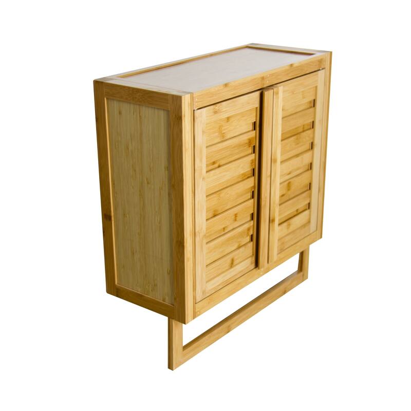 Porch & Den Burning Tree Solid Bamboo 2-door Wall Mount Spa Cabinet - Natural